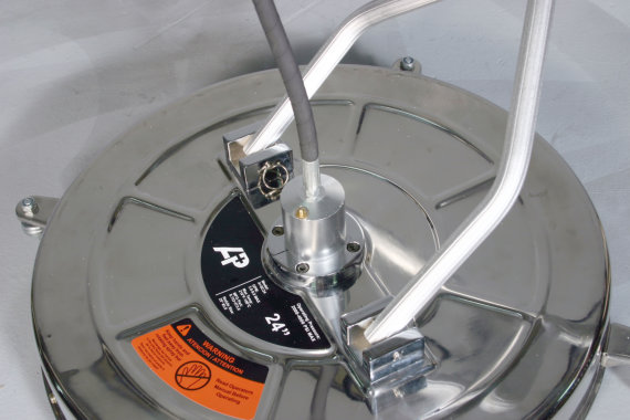 Hotsy pressure washer surface cleaner attachment for fast, streak-free cleaning of concrete, driveways and shop floors at Enzo's Cleaning Systems in Ohio